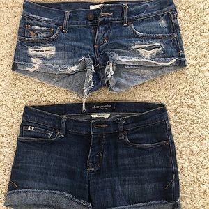 Lot of 2 Abercrombie Blue denim Jean Shorts